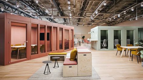 A flexible and sustainable place to meet - Workplace | Design | Architecture Office Pods, Corporate Interiors, Collaboration Space, Community Center, Open Office, Workplace Design, Commercial Interior Design, Coworking Space, Office Interior Design