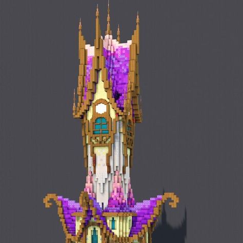 Minecraft Mage Tower, Minecraft Magic Tower, Minecraft Elven, Elven Castle, Mage Tower, Minecraft Medieval, Medieval Village, Minecraft City, Minecraft Inspo