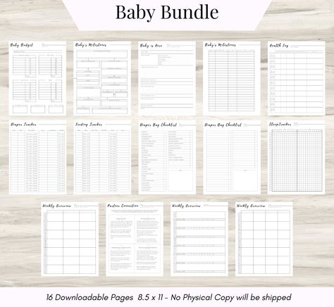 Newborn Journal, Eating Tracker, Vitamin Tracker, Newborn Milestones, Diaper Bag Checklist, Fetal Movement, Hydration Tracker, Daily Tracker, Pregnancy Planner