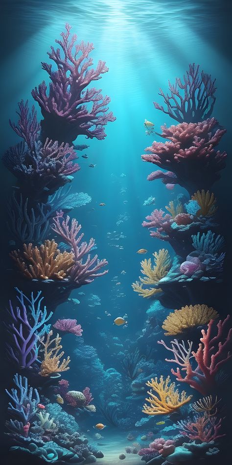 Ocean Floor Painting, Ocean Floor Drawing, Coral Reef Drawing, Ocean Posters, Coral Painting, Mermaid Background, Underwater Background, Mosaic Art Diy, Ocean Underwater