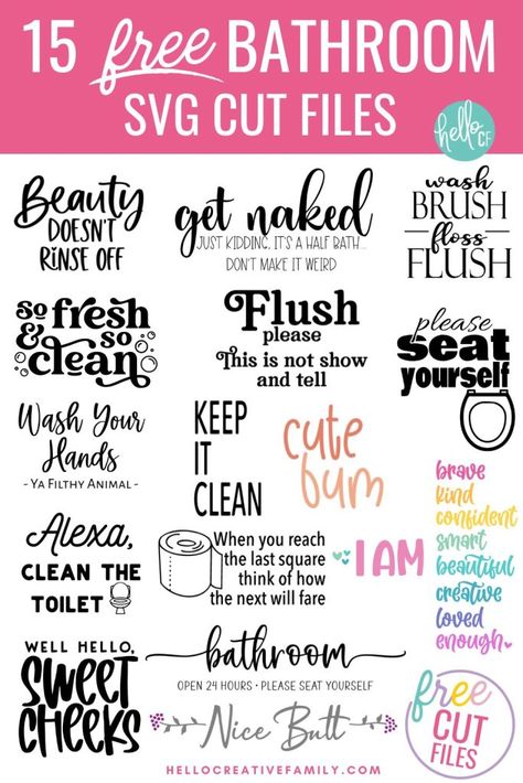 Free Bathroom Svg, Free Printable Bathroom Signs, Bathroom Quotes Printable, Bathroom Sayings, Bathroom Printables Free, Printable Bathroom Signs, Bathroom Svg, Bathroom Quotes Funny, Animated Pics