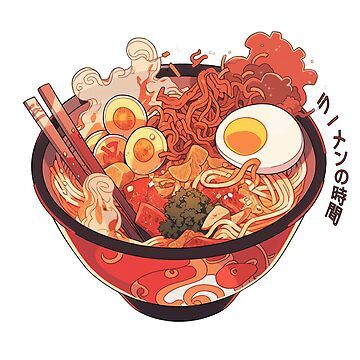 A sticker featuring a delicious bowl of Tonkotsu Ramen, anime style artwork with Japanese writing Anime Noodles, Isometric Island, Noodles Sticker, Noodle Doodle, Ramen House, Ramen Noodle Bowl, Kanji Japanese, Bowl Of Ramen, Tonkotsu Ramen