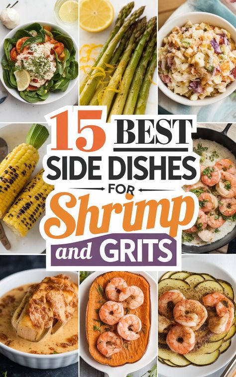 Make your shrimp and grits meal complete with these mouthwatering side dish suggestions! 🍤🍲 #foodlover #dinnertime Shrimp And Grits Side Dishes, What To Serve With Shrimp And Grits, Grits Dinner, Side Dishes For Shrimp, Sides For Shrimp, What To Serve With Shrimp, Collard Greens Salad, Grit Cakes, Cajun Shrimp And Grits