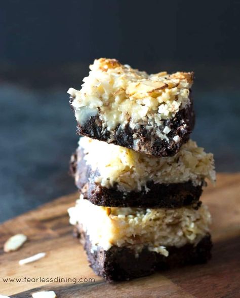 Almond Cookie Bars, Almond Joy Brownies, Almond Brownies, Gluten Free Cookie Bars, Gluten Free Brownie, Best Gluten Free Cookies, Almond Joy Bars, Joy Cookies, Brownie Bars