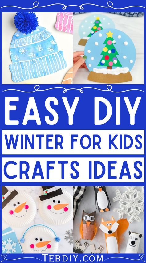 12 Easy Winter Crafts For Kids and Adults Diy Easy Winter Crafts, Elementary School Arts And Crafts, Winter Crafts For Second Grade, Holiday Craft For 5th Graders, Winter Projects For Kindergarten, Secular Winter Crafts, Third Grade Winter Art Projects, Non Denominational Holiday Crafts Kids, Winter Crafts For Adults With Disabilities