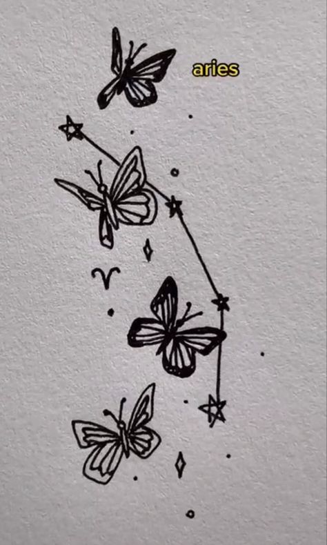 Astrology Tattoo, Aries Tattoo, Zodiac Tattoos, Cute Tiny Tattoos, From Tiktok, Discreet Tattoos, Dainty Tattoos, Dream Tattoos, Dope Tattoos