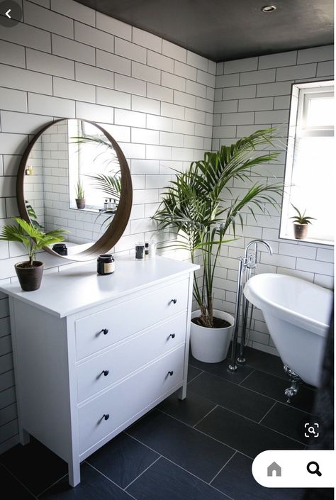 Bathroom Templates, Wickes Bathroom, White Tiles Grey Grout, Small Bathroom With Bath, Zen Bathrooms, Slate Bathroom, Black Tile Bathrooms, Slate Floor, Dark Ceiling