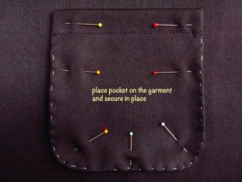 How to sew a patch pocket step 10 How To Sew Shirt Pockets, How To Sew A Patch Pocket, Sew On Pockets, How To Sew A Pocket On A Shirt, How To Sew Pockets Into A Jacket, How To Make A Pocket, How To Add Pockets To A Jacket, How To Sew A Pocket, Patch Pocket Pattern