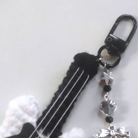 Crochet Guitar, Guitar Keychain, Guitar Keys, Crochet Store, Crochet Keychain, Guitar, Charms, Stainless Steel, Chain