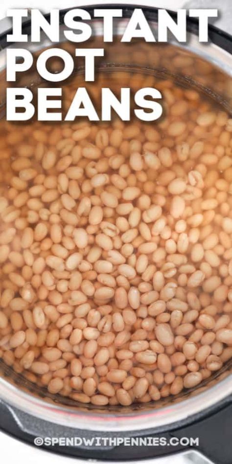 Soaking beans in the Instant Pot saves so much time. Instead of soaking beans overnight, it only takes 20 minutes in the Instant Pot! #spendwithpennies #instantpotbeans #howto #beans #instantpot Instant Pot White Beans, Instant Pot Beans, Pressure Cooker Beans, Pot Beans, Dry Beans Recipe, Cook Beans, White Bean Recipes, How To Soak Beans, Canning Food