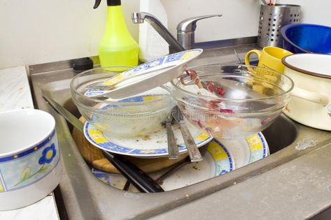 Mess in a sink. Close up at kitchen s sink with dirty dishes #Sponsored , #sponsored, #ad, #sink, #dishes, #dirty, #Mess Kitchen S, Dirty Dishes, Exo, Close Up, Barware, Stock Images, Quick Saves