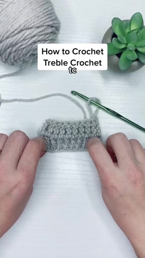 How to Crochet Treble Crochet Part 1! | Sofasaurus Crochet | Sofasaurus Crochet · Original audio How To Treble Crochet, Triple Crochet Stitch, Triple Crochet, Treble Crochet, Treble Crochet Stitch, Crochet Stitches For Beginners, Crochet Stitch, The Hook, Pull Through