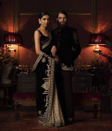 Indian Fashion - “Firdaus” by Sabyasachi Mukherjee | FW 2016 Velvet Saree, Sabyasachi Mukherjee, Sabyasachi Sarees, Desi Clothes, Indian Couture, Desi Wedding, Traditional Clothes, Stylish Sarees, Indian Sari