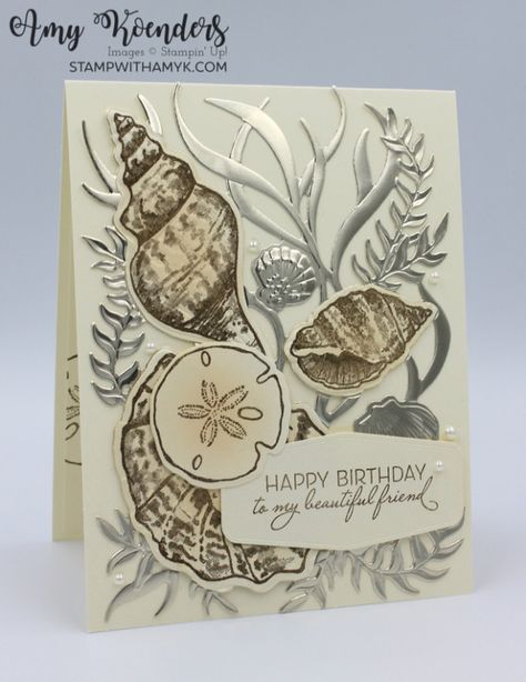 Friends Are Like Seashells Stampin Up Cards, Friends Are Like Seashells Su Cards, Stampin Up Birthday Cards For Women, Seashell Cards, Friends Are Like Seashells, Tropical Cards, Nautical Cards, Beach Cards, Summer Cards