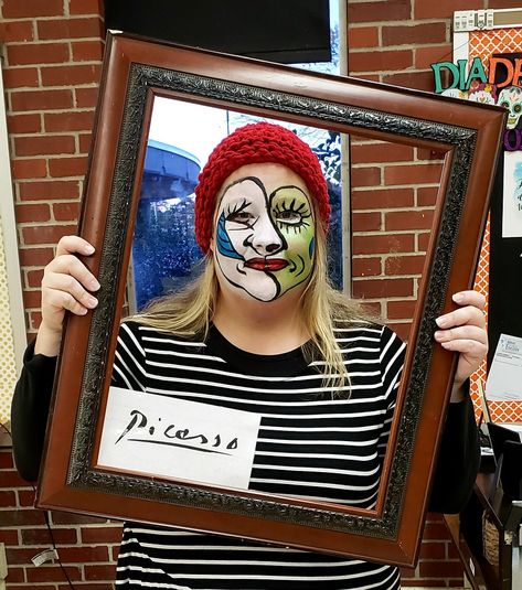 Picasso Face Painting, Picasso Costume, World Book Day Ideas, Art Kits For Kids, Creepy Halloween Makeup, Homemade Halloween Decorations, Homemade Halloween, Horror Movie Characters, Stage Makeup