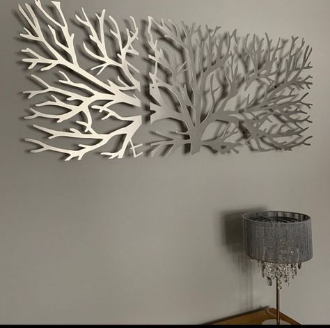 Stencil Headboard, Bathroom Interior Design Luxury Modern, Modern Fireplace Decor, Bathroom Interior Design Luxury, Metal Fish Wall Art, Wall Art Tree, Light Wall Art, 3d Sculpture, Metal Tree Wall Art