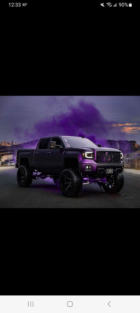 Black And Purple Jeep, Purple Truck, Purple Jeep, Country Trucks, Midnight Purple, Black Cars, Truck Ideas, Truck Interior, Black And Purple