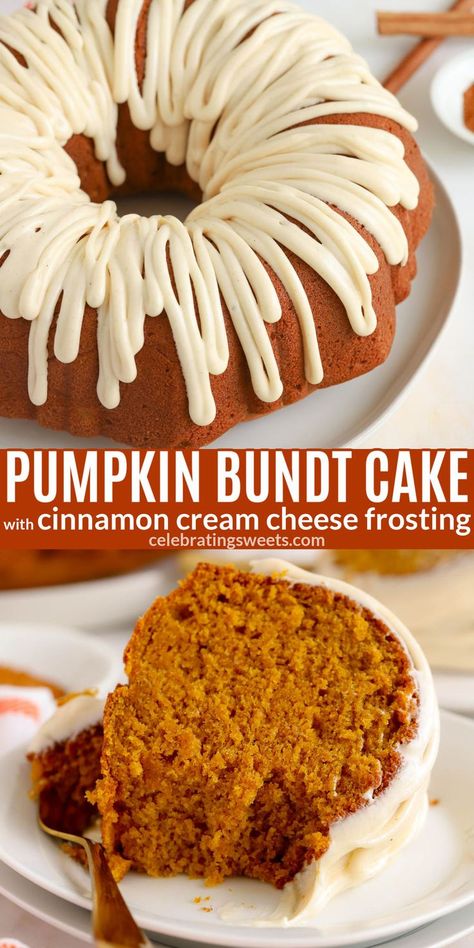 Pumpkin Bundt, Pumpkin Bundt Cake, Pumpkin Cream Cheese, Bundt Cake Recipe, Pumpkin Spice Cake, Cake With Cream Cheese Frosting, Pumpkin Cream Cheeses, Pumpkin Recipes Dessert, Bundt Cakes Recipes