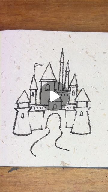 How To Draw A Castle, Simple Castle Drawing, Simple Castle, Harrison Howard, Crafts Drawing, Castle Drawing, Castle Background, Castle Painting, Artistic Ideas