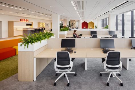 Open Office Workstations Design, Work Table Design Office, Office Workstations Design, Office Workstations Design Interiors, Partition Design Office, Workstation Office Workspace, Corporate Office Design Workspaces, Open Office Workstations, Call Center Design