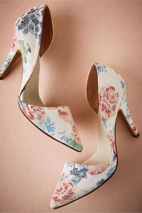 Floriana Heels Floral Bridal Shoes, Sepatu Pump, Kasut Wanita, Hak Tinggi, Floral Shoes, Gorgeous Shoes, Fabulous Shoes, Crazy Shoes, Pretty Shoes