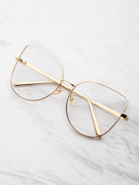 Cute Cat Eye Glasses, Cat Eye Specs, Elegant Gold Cat Eye Sunglasses With Glass Lenses, Elegant Gold Cat Eye Sunglasses, Rose Gold Cat Eye Glasses, Cute Glasses Frames, Cheap Glasses, Classy Glasses, Glasses Frames Trendy