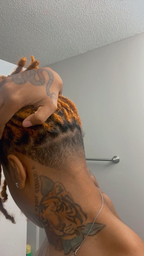 Undercut With Dreads, Taper Dreads, Dreads With Undercut, Stud Hairstyles, Studs With Dreads, Hair Twists Black, Barber Haircuts, Dyed Hair Men, Shaved Side Hairstyles