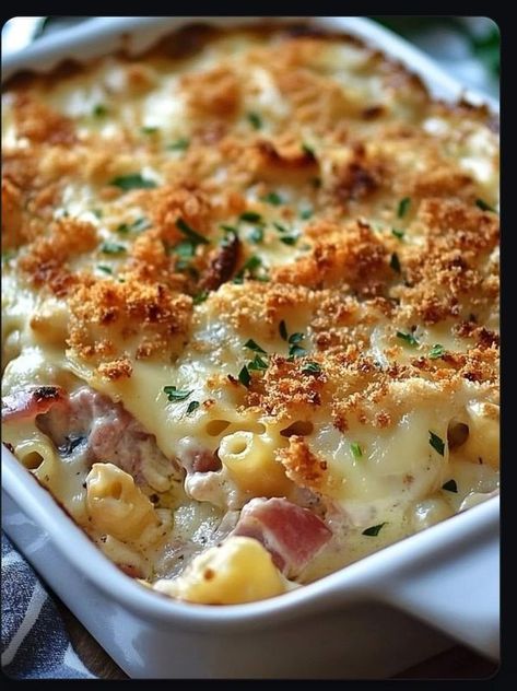 Mouthwatering Recipes | Chicken Cordon Bleu Casserole | Facebook Chicken Cordon Bleu Pasta Casserole, Chicken Cordon Bleu Pasta, Chicken Cordon Bleu Recipe, Cordon Bleu Casserole, Chicken Cordon Bleu Casserole, Chicken Salad Recipe Easy, Easy Family Recipes, Pasta Meals, Classic French Dishes