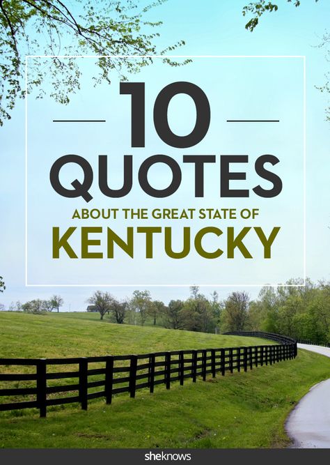 When one thinks of Kentucky, the Derby almost always quickly follows, but there's so much more to the beautiful state. From its friendly, loyal people to its lush landscape and rolling hills, it's a place like no other, and those that call it home can't imagine living anywhere else. Here are 10 quotes about what makes it such a great state. Kentucky Derby Quotes, Kentucky Quotes, Map Quotes, Horse Racing Party, Proud Quotes, Kentucky Travel, Lush Landscape, Southern Sayings, Kentucky State