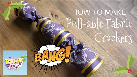 Reusable crackers that you can still pull?   Easy beginners sewing project perfect craft for Christmas or Thanksgiving.  Make these for Craft fairs! Full video tutorial. Reusable Crackers, Craft For Christmas, Diy Christmas Crackers, Sew Crafts, Beginners Sewing, Christmas Cracker, Make Do And Mend, Make Tutorial, Christmas Mason Jars