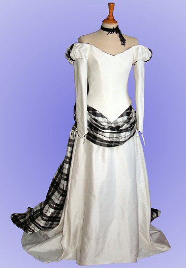 Rossetti: Black and White Tartan Wedding Dress. Scottish Wedding Dress, Plaid Wedding Dress, Traditional Scottish Wedding, Tartan Wedding Dress, Scottish Wedding Dresses, Celtic Wedding Dress, Plaid Wedding, Tartan Wedding, Scottish Dress