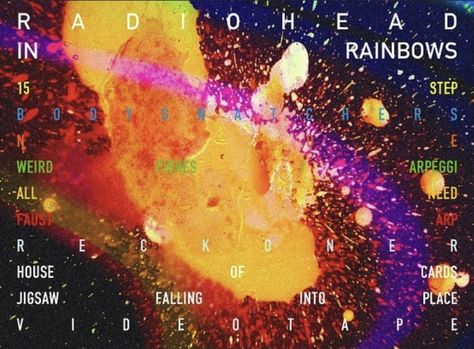 Radiohead In Rainbows, In Rainbows, Thom Yorke Radiohead, College Poster, Weird Fish, Dorm Posters, Polaroid Pictures, Rainbow Wallpaper, Music Aesthetic