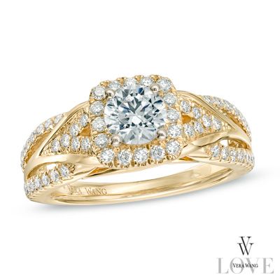 Vera Wang LOVE Collection 1 CT. T.W. Diamond Engagement Ring in 14K Gold Engagement Rings Yellow, Vera Wang Engagement Rings, Vera Wang Jewelry, Diamond Fashion Jewelry, Local Jewelry, Bling Rings, Dream Ring, Lovely Jewellery, Vera Wang