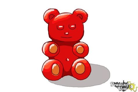 How to Draw a Gummy Bear - Step 9 Gummy Bear Drawing, Drawing Steps, Easy Step By Step Drawing, Drawing Lessons For Kids, Drawing Lesson, Bear Drawing, Arts Ed, Step Drawing, Gummy Bear