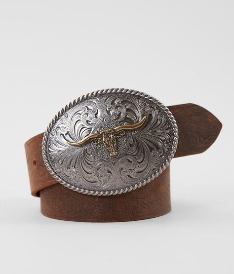 BKE Tooled Leather Western Belt - Men's Accessories in Brown | Buckle Cowboy Belt Buckles Men, 50s Greaser, Bb Belts, Cowboy Belts, Belt Buckles Men's, Cowboy Accessories, Cowboy Buckle, Mens Western Wear, Cowboy Belt Buckles