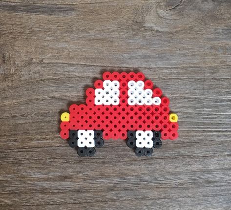 Perler Beads Red Car Car Hama Beads, Cars Perler Beads, Hama Beads Car, Car Perler Bead Pattern, Perler Beads Car, Car Perler Beads, Hamma Beads Ideas, Easy Perler Bead Patterns, Melty Bead Patterns