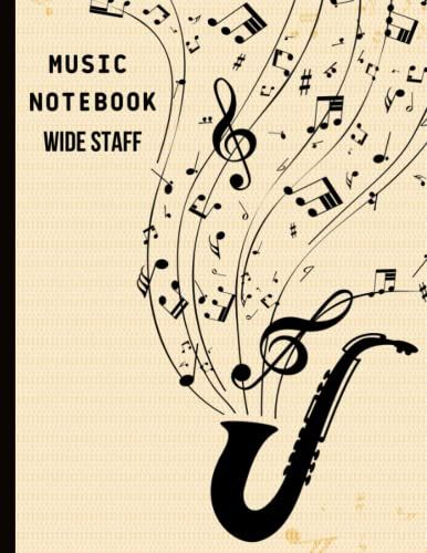 Blank Sheet Music Notebook Wide Staff: Music Writing Notebook | Notebook for Musicians | Staff Paper | 8.5 x 11" Inch... Music Notebook Cover Ideas, Staff Music, Manuscript Paper, Creative Book Cover Designs, Blank Sheet Music, Music Notebook, Project Cover Page, Creative Book Covers, Bond Paper Design