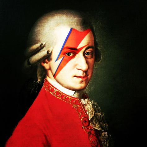 Rock Me Amadeus Rock Me Amadeus, Bowie Ziggy Stardust, David Bowie Ziggy Stardust, David Bowie Ziggy, Bowie Art, Modern Portrait, Aladdin Sane, Wolfgang Amadeus Mozart, Amadeus Mozart