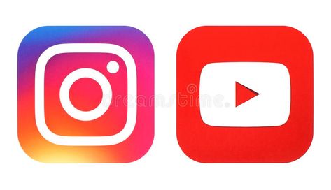 Instagram new logo and Youtube icon printed on white paper. Kiev, Ukraine- July , #AFFILIATE, #icon, #printed, #white, #Instagram, #logo #ad White Editorial Photography, Insta Camera, Insta Logo, Instagram Logos, Facebook And Instagram Logo, White Editorial, Youtube Icon, Youtube Logo, Photography Illustration