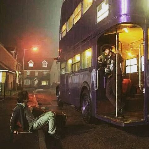 “Welcome to the Knight Bus, emergency transport for the stranded witch or wizard.” . – Stan Shunpike Lee Ingleby, The Knight Bus, Knight Bus, Harry Potter 3, Hogwarts Alumni, The Prisoner Of Azkaban, Potter Facts, Prisoner Of Azkaban, Harry Potter 2