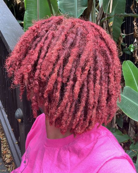 Is hair color wax safe for locs? Colorful Locs, Micro Locks, Dyed Locs, Red Locs, Loc Goals, Colored Dreads, Loc Goddess, Hair Color Wax, Cute Dreads