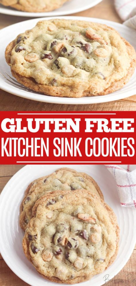 Kitchen Sink Cookies Recipe, Gluten Free Monster Cookies, Caramel Chips, Nutella Cookies Recipe, Sink Cookies, Free Pantry, Kitchen Sink Cookies, Fodmap Foods, Gluten Free Pretzels