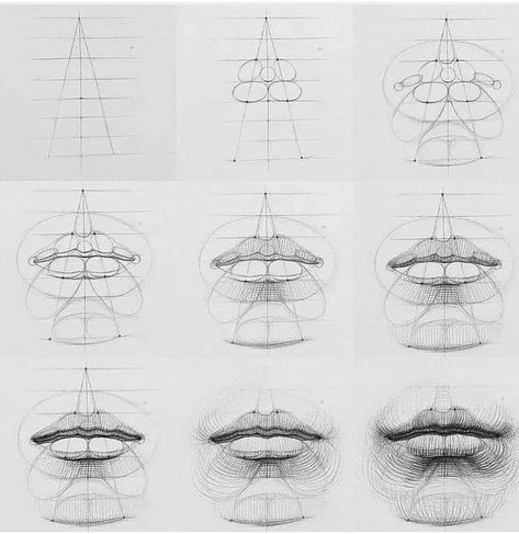 얼굴 드로잉, Human Anatomy Drawing, Sketching Techniques, Portraiture Drawing, Anatomy Sketches, Lips Drawing, Pencil Art Drawings, Drawing Lessons, Anatomy Art