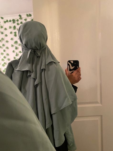 sage green hijab khimaar inspo Sage Green Hijab, Green Hijab, Muslimah Outfit, Current Mood, Sage Green, Green, Quick Saves