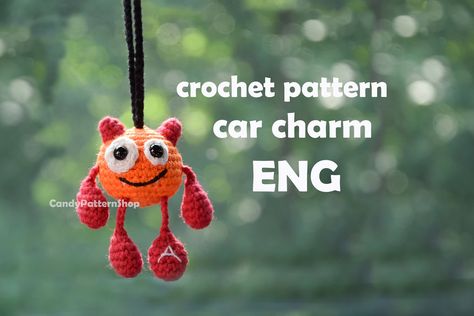 Charm Crochet, Monster Car, Man Gifts, Prank Gifts, Crochet Monsters, Crochet Car, Car Hangers, Beaded Crafts, Stuffed Toys