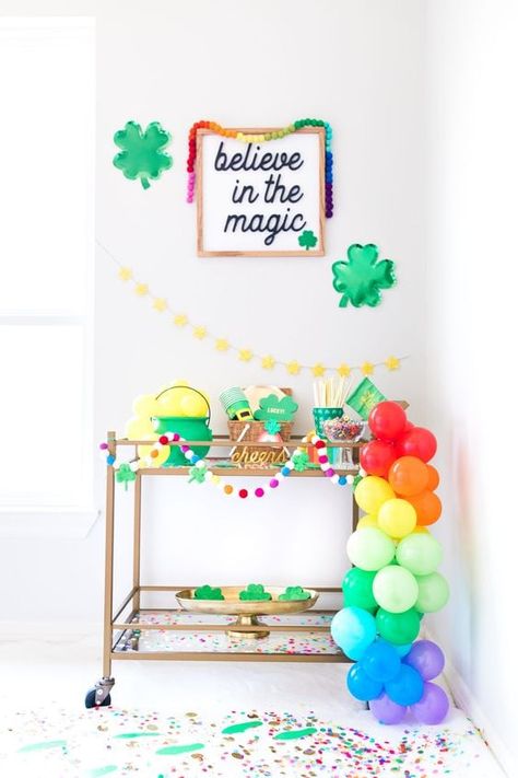 18 Kids St. Patrick's Day Party Ideas » Lady Decluttered St Pattys Day Party Decor, St Patrick’s Birthday, Saint Patrick’s Day Decor, St Patricks Birthday Party, Lucky Charm Baby Shower Ideas, St Patrick’s Day Party, At Patrick’s Day, Party Decorations Green, St Patricks Day Birthday