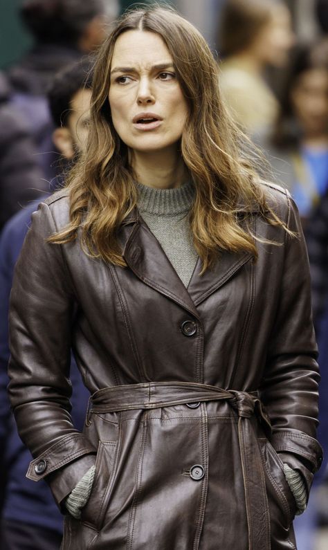 Kiera Knightly, Keira Knightly, Keira Knightley, Trench Coat, Leather Jacket, Leather