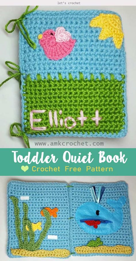 Free Crochet Toddler Quiet Book Pattern #freecrochetpatterns  #quietbook  #crochettoys Crochet Activity Book Free Pattern, Crochet Busy Book Free Pattern, Crochet Busy Book, Crochet Quiet Book Patterns Free, Crochet Quiet Book, Quiet Book Pattern, Ladies Crop Top, Crop Top Design, Crochet Granny Square Afghan