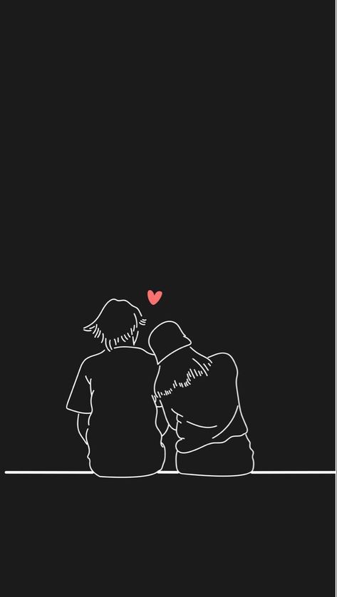 Wallpaper Love Couple, Emoji Art Wallpaper, 90s Wallpaper Hip Hop, Minimal Illustration, Line Art Images, Wallpaper Love, Love Couple Wallpaper, Love Wallpapers Romantic, Black And White Art Drawing