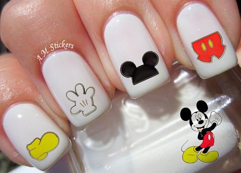 Disney-Nail-Decals Totally Darling Disney Nail Decals Cupcake Nail Art, Disney Nail Decals, Mickey Mouse Nail Art, Disneyland Nails, Nail Options, Disney Cupcakes, Mickey Mouse Nails, Disney Acrylic Nails, Minnie Mouse Nails